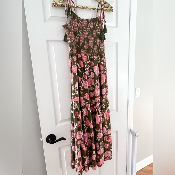 NWT Patrons of Peace Boho Floral Maxi Crossover Dress whimsigoth fairycore - Picture 2 of 10